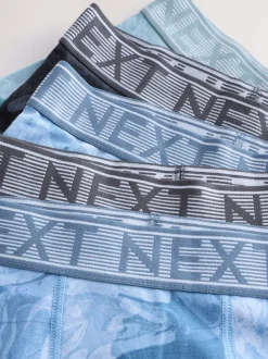 Blauwe marmerprint - Verpakking van 5 boxers (2-16jr)