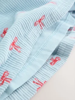 Blauwe Strik - Set van corduroy pinafore, bodysuit met lange mouwen en maillot voor baby's (0mnd-2jr)