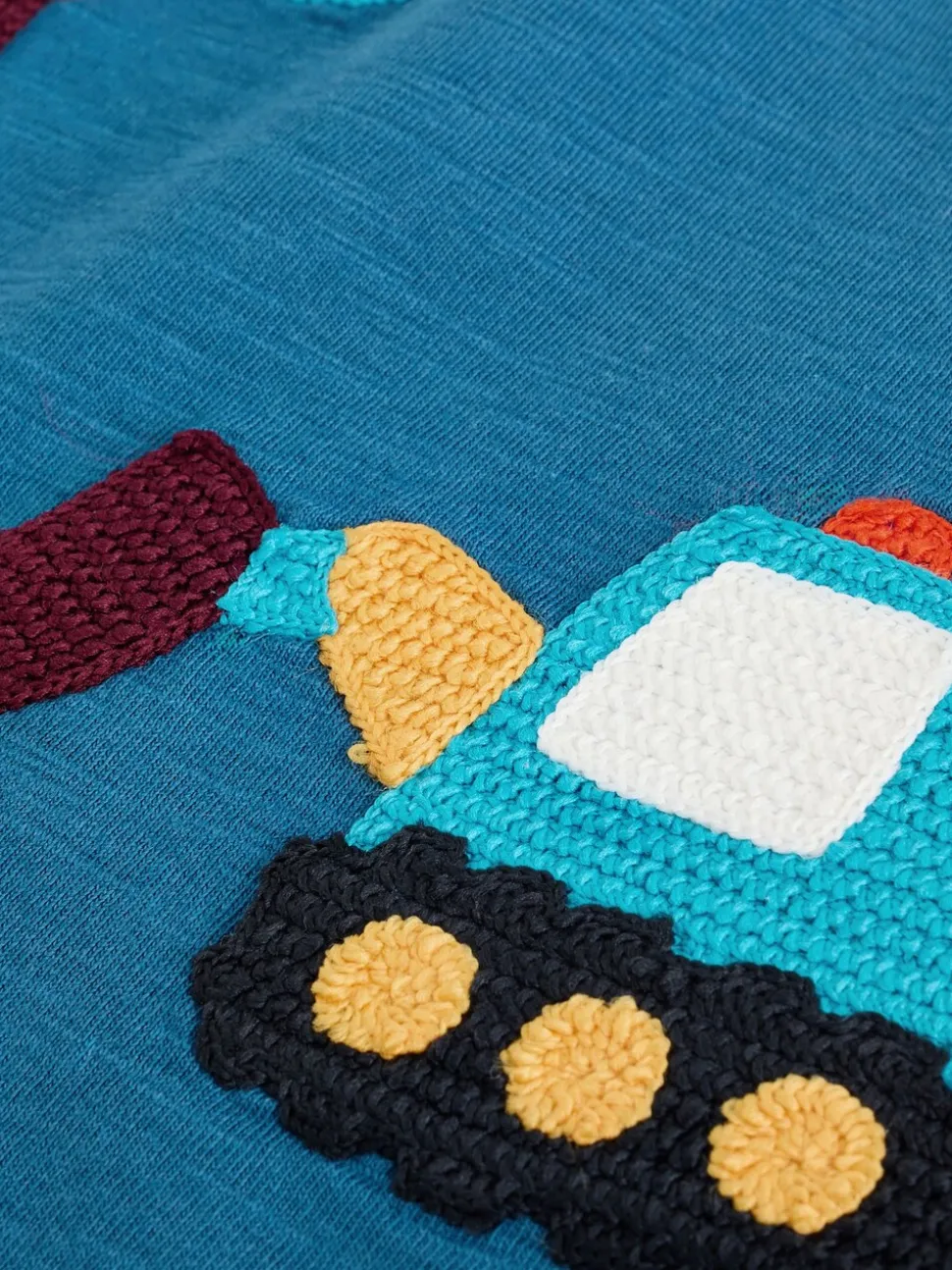 Blauwe transportvoertuigen - T-shirt met applicatie en lange mouwen (3 mnd-7 jr)
