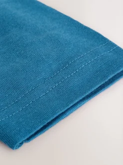 Blauwe transportvoertuigen - T-shirt met applicatie en lange mouwen (3 mnd-7 jr)
