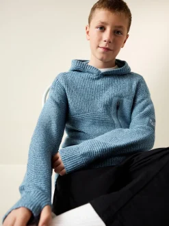 Blauwe twist - Utility gebreide hoodie (3-16jr)
