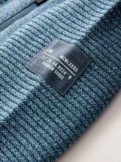 Blauwe twist - Utility gebreide hoodie (3-16jr)