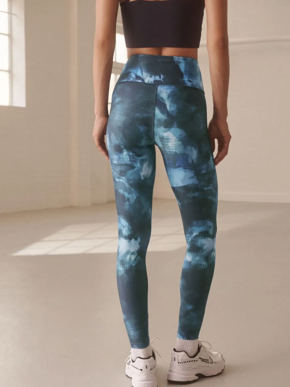 Blauwe verfPrint - Power Active sportlegging