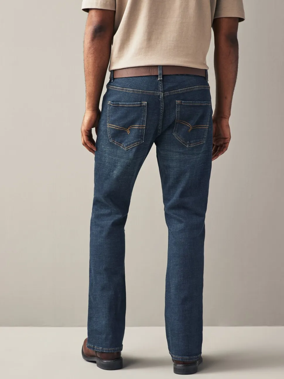 Blauwe wassing - Bootcut - Authentic jeans met riem