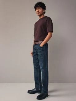 Blauwe wassing - Straight fit - Authentic jeans met riem