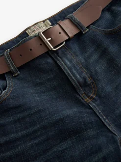 Blauwe wassing - Straight fit - Authentic jeans met riem
