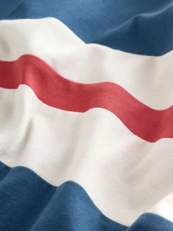 Blauw/ecru - T-shirt met kleurvlakken en korte mouwen (3-16 jr)