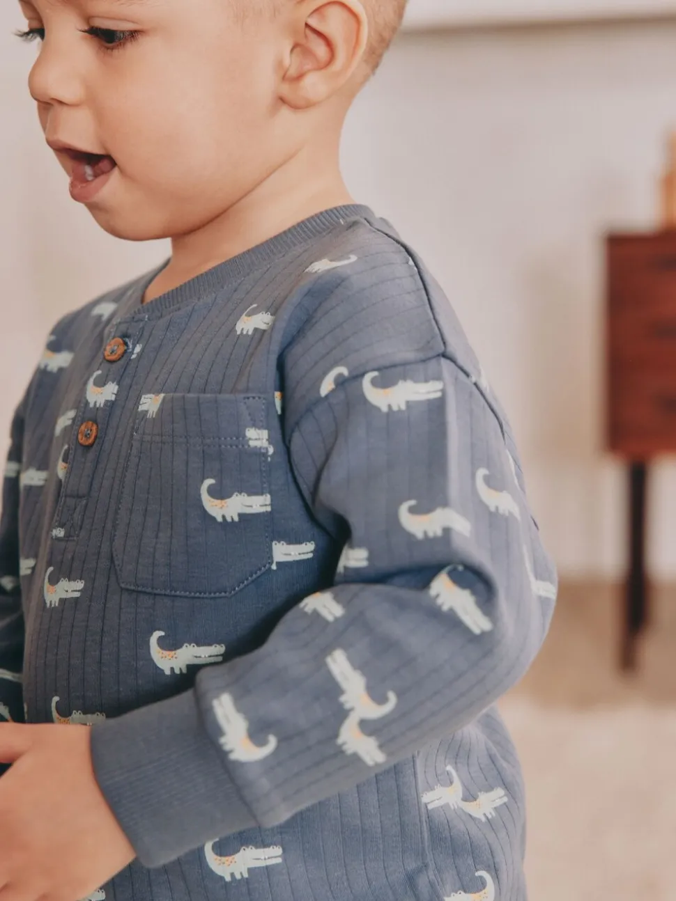 Blauw/ecru - Verpakking van 3 oversized pyjama's 3 (9mnd -10jr)