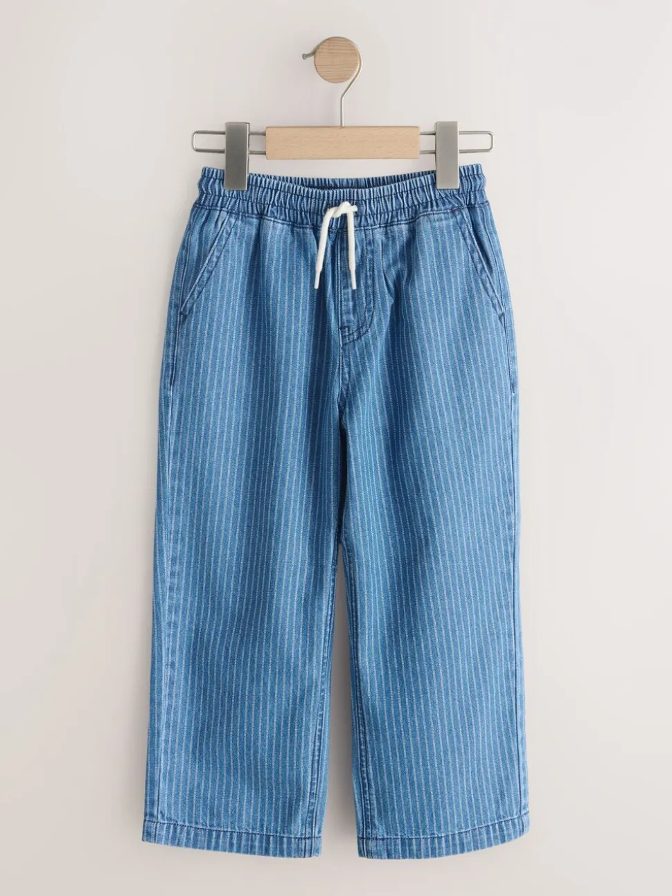 Blauw/ecru gestreept - Denim jeans met elastische taille (3-16jr)