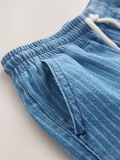 Blauw/ecru gestreept - Denim jeans met elastische taille (3-16jr)
