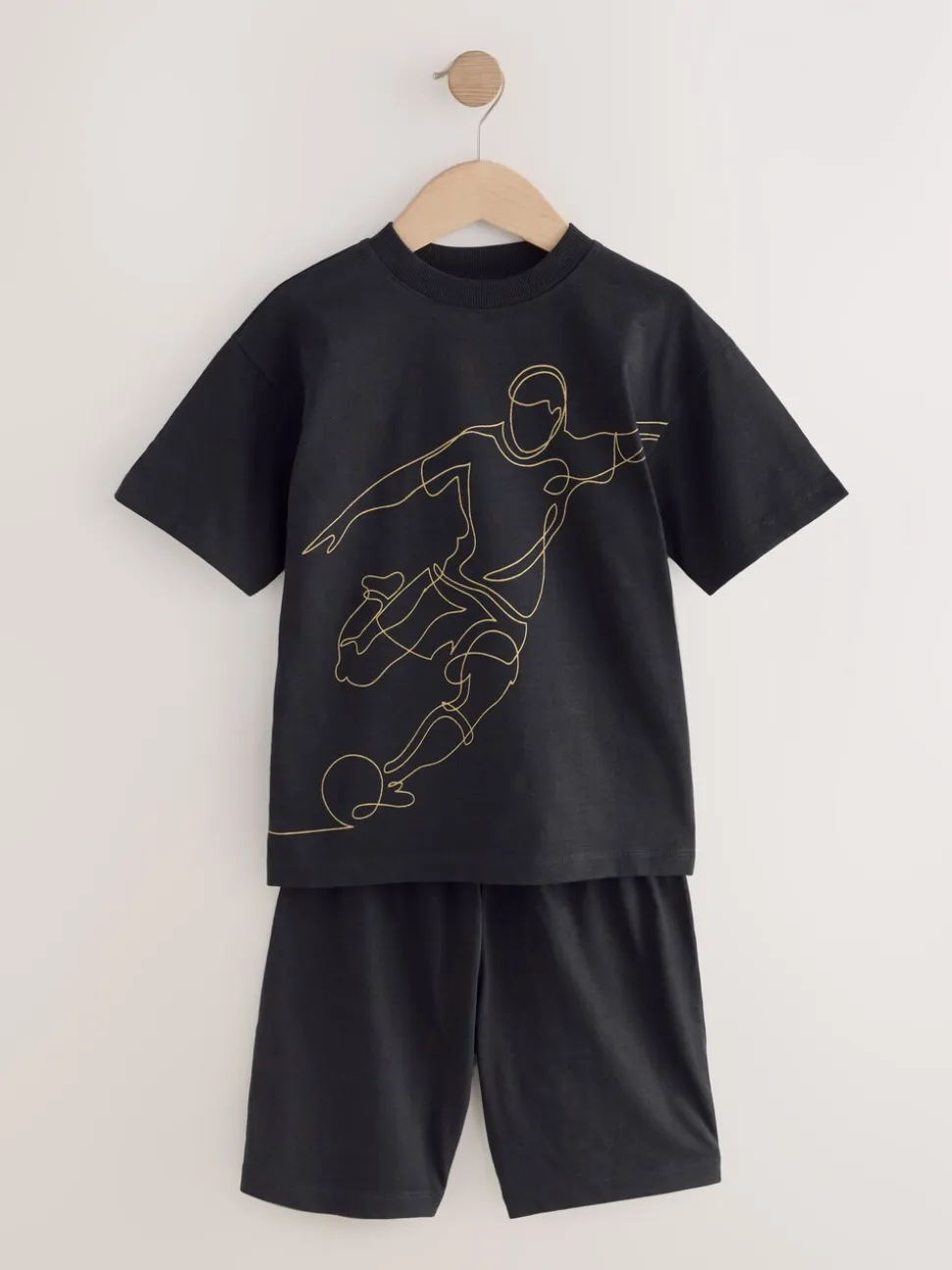 Blauwe/Zwarte/Groene voetbal - Set van 3 pyjama's met short (3-16 jr)