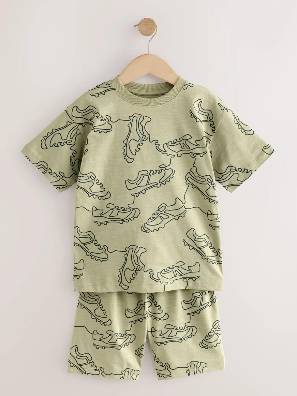 Blauwe/Zwarte/Groene voetbal - Set van 3 pyjama's met short (3-16 jr)