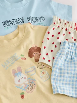 Blauw/geel - Top & Shorts Set 2 Pack (3mths-7yrs)