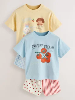 Blauw/geel - Top & Shorts Set 2 Pack (3mths-7yrs)