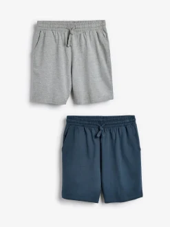 Blauw/grijs - Loopback Soft Touch 2 Pack Jogger Shorts
