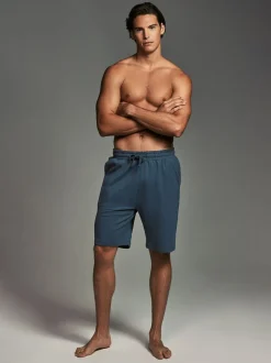 Blauw/grijs - Loopback Soft Touch 2 Pack Jogger Shorts