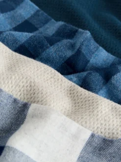 Blauw/grijs - Set van 2 geweven geruite pyjama's met lange mouwen (3-16jr)