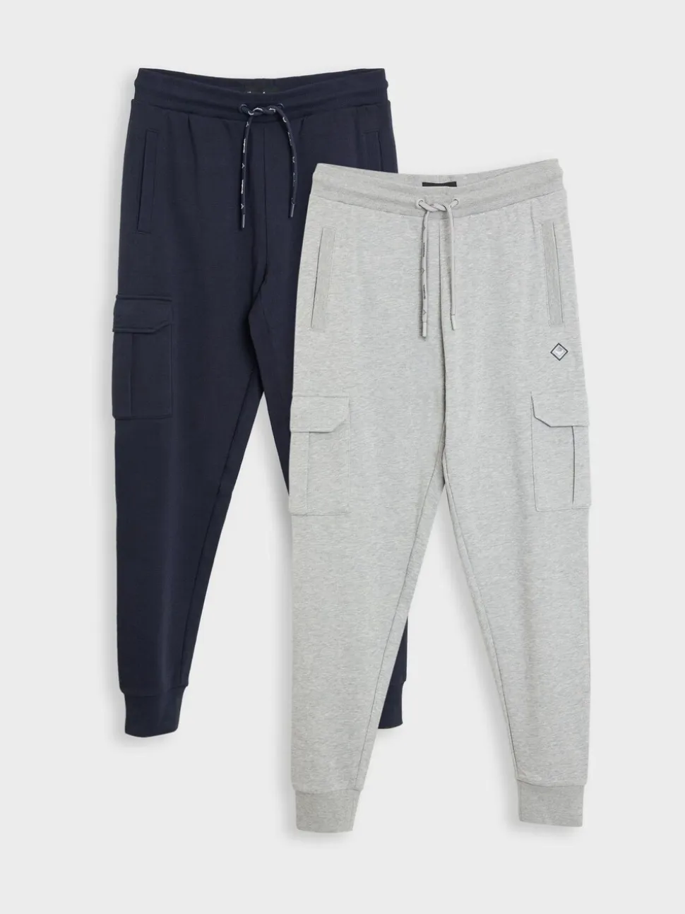 Blauw/grijs - Threadbare joggingbroek in cargostijl 2 stuks