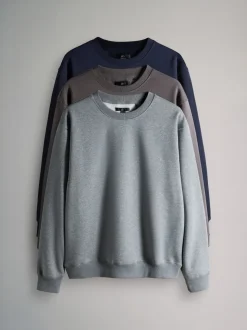 Blauw/grijs - Verpakking van 3 - The Set Crew Neck Relaxed Fit Sweatshirts