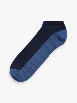 Blauw/grijs - Verpakking van 5 - Verzachte sneakersokken