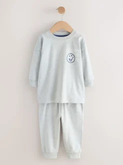 Blauw/grijs met slogan - Verpakking van 3 relaxed fit pyjama's (9mnd-10jr)