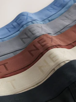 Blauw/grijs/ecru/rood/zwart - Verpakking van 5 - Boxershorts met A-voorkant