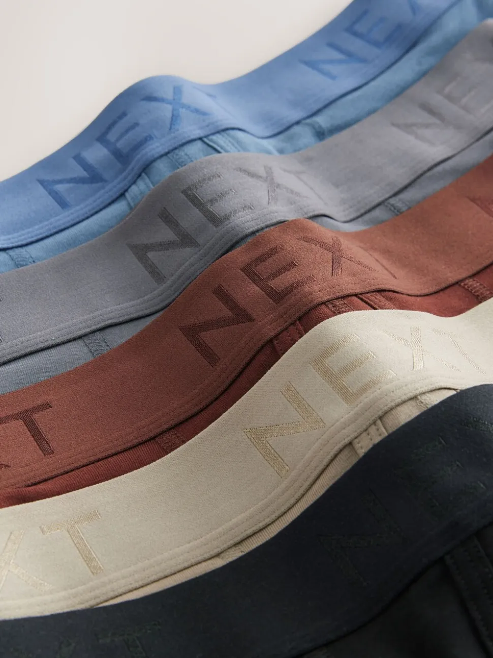 Blauw/grijs/ecru/rood/zwart - Verpakking van 5 - Boxershorts met A-voorkant