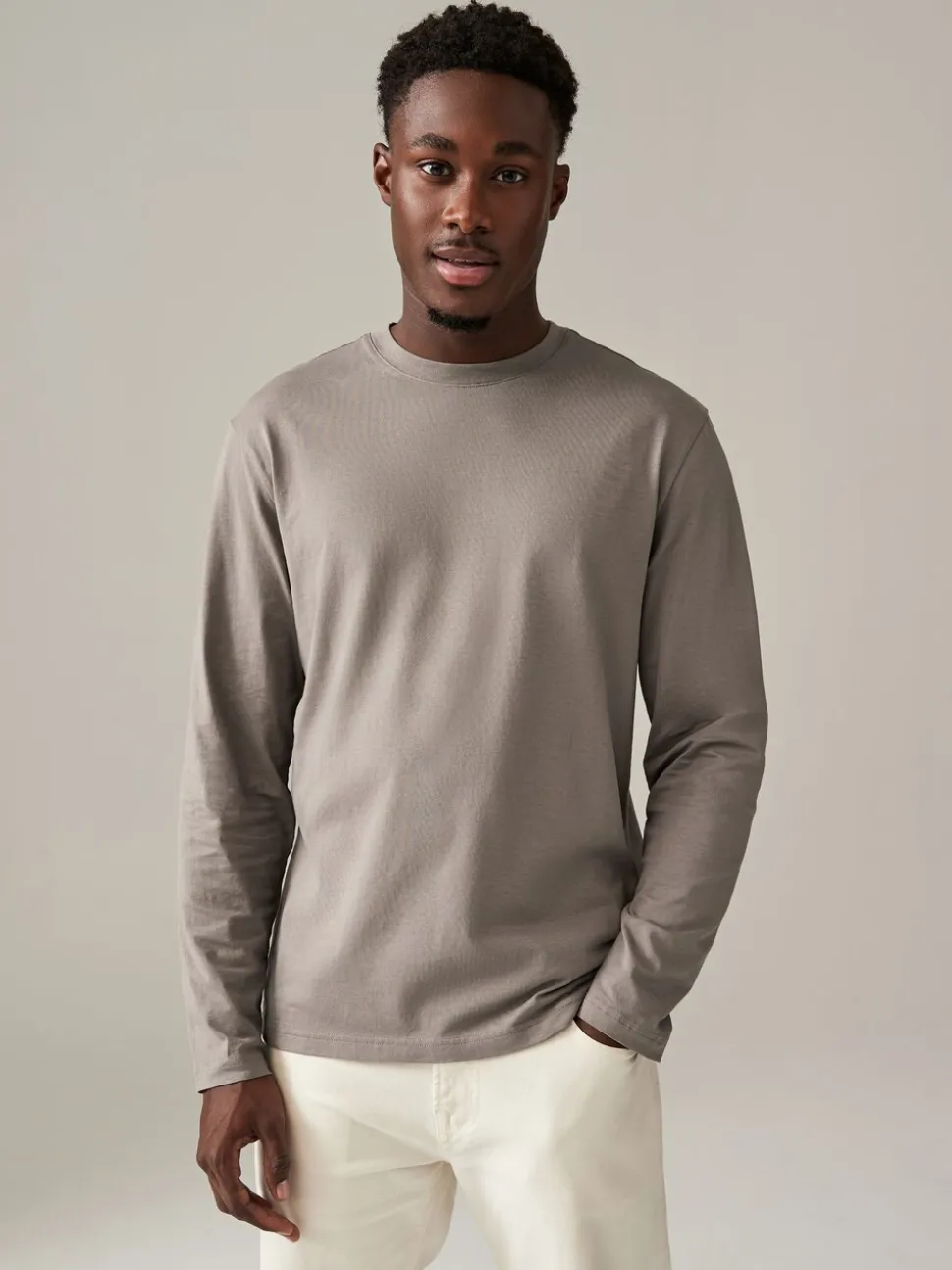 Blauw/grijs/neutraal - Normale Pasvorm - verpakking van 5 regular-fit T-shirts met lange mouwen van 100% katoen