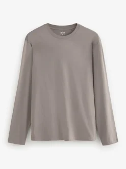 Blauw/grijs/neutraal - Normale Pasvorm - verpakking van 5 regular-fit T-shirts met lange mouwen van 100% katoen