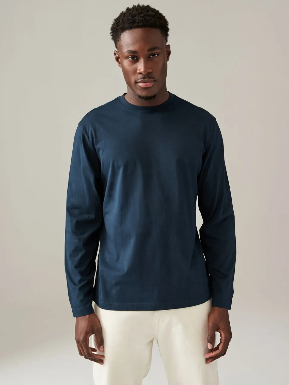 Blauw/grijs/neutraal - Normale Pasvorm - verpakking van 5 regular-fit T-shirts met lange mouwen van 100% katoen