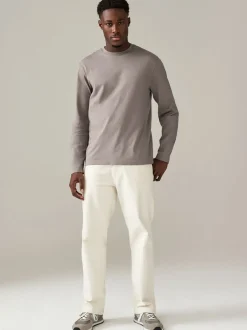 Blauw/grijs/neutraal - Normale Pasvorm - verpakking van 5 regular-fit T-shirts met lange mouwen van 100% katoen