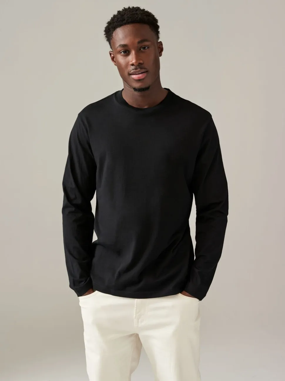 Blauw/grijs/neutraal - Normale Pasvorm - verpakking van 5 regular-fit T-shirts met lange mouwen van 100% katoen