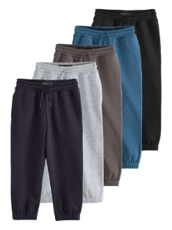 Blauw/grijs/zwart - Basic joggingbroeken, set van 5 (3-16jaar)
