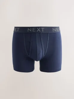 Blauw/grijs/zwart - Boxershorts van katoenrijk materiaal met A-voorkant
