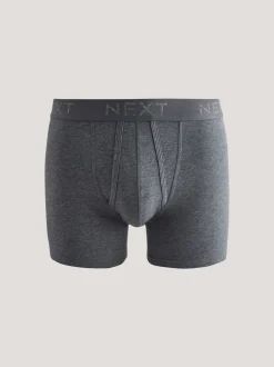 Blauw/grijs/zwart - Boxershorts van katoenrijk materiaal met A-voorkant