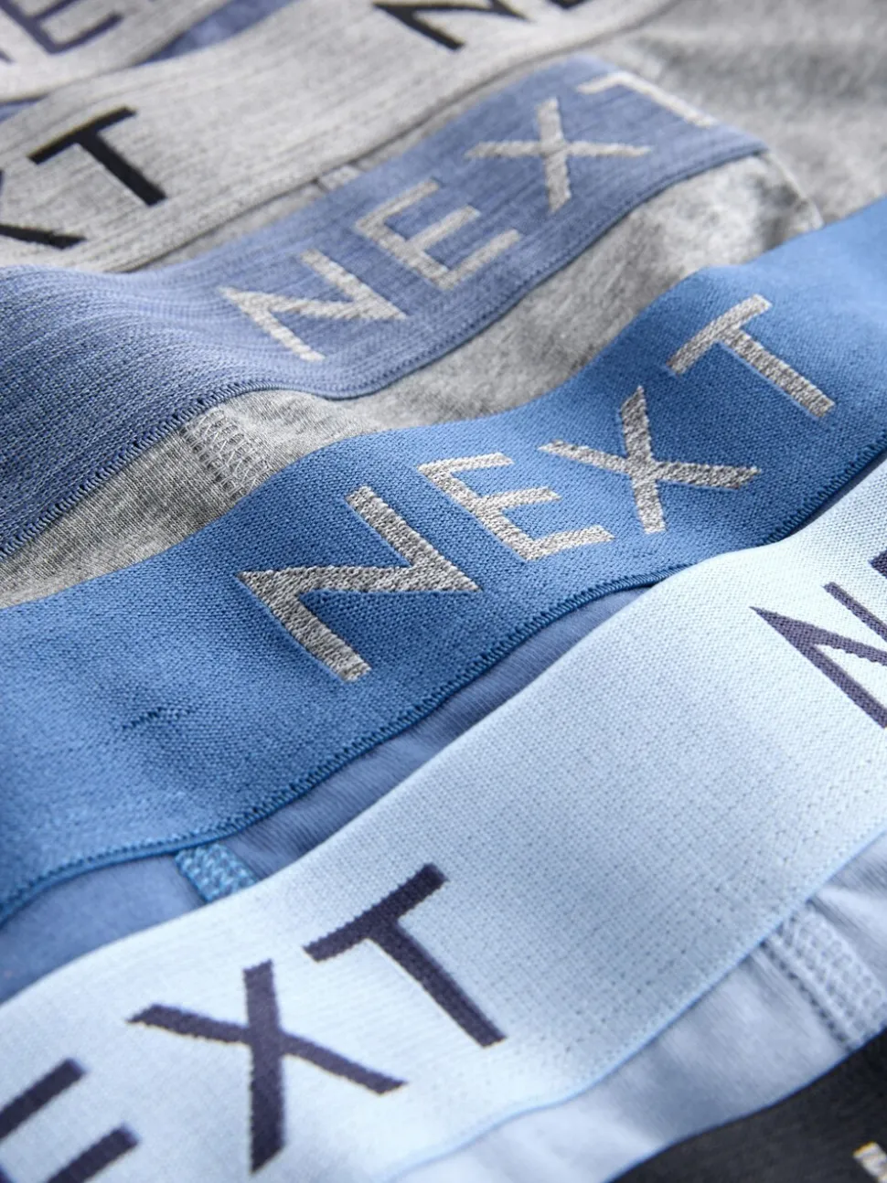 Blauw/grijs/zwart - Katoenrijke trunk boxershorts verpakking van 10