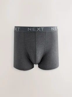 Blauw/grijs/zwart - Katoenrijke trunk boxershorts verpakking van 10