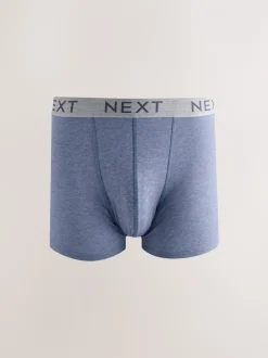 Blauw/grijs/zwart - Katoenrijke trunk boxershorts verpakking van 10