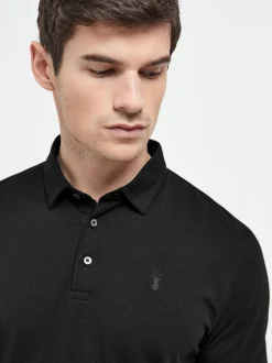 Blauw/grijs/zwart - Set van 3 jersey poloshirts met korte mouwen