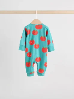 Blauwgroen - 3 Pack Baby-pyjama's met tweewegrits (0mnd -3jr)