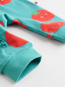 Blauwgroen - 3 Pack Baby-pyjama's met tweewegrits (0mnd -3jr)