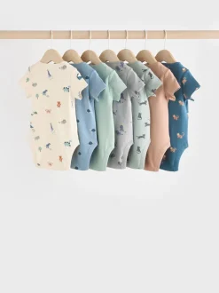 Blauwgroen - Baby 100% katoenen bodysuits verpakking van 7