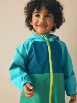 Blauw/Groen - Colourblock Puddlesuit (3mths-7yrs)