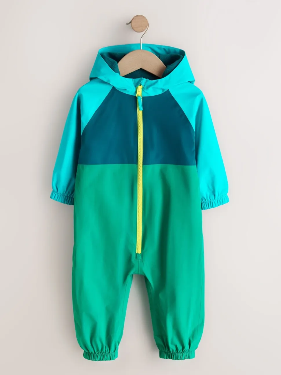 Blauw/Groen - Colourblock Puddlesuit (3mths-7yrs)