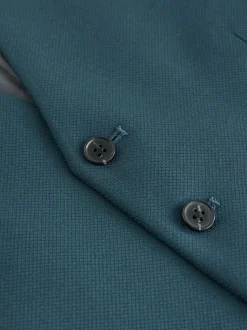 Blauwgroen - Herenvest met textuur