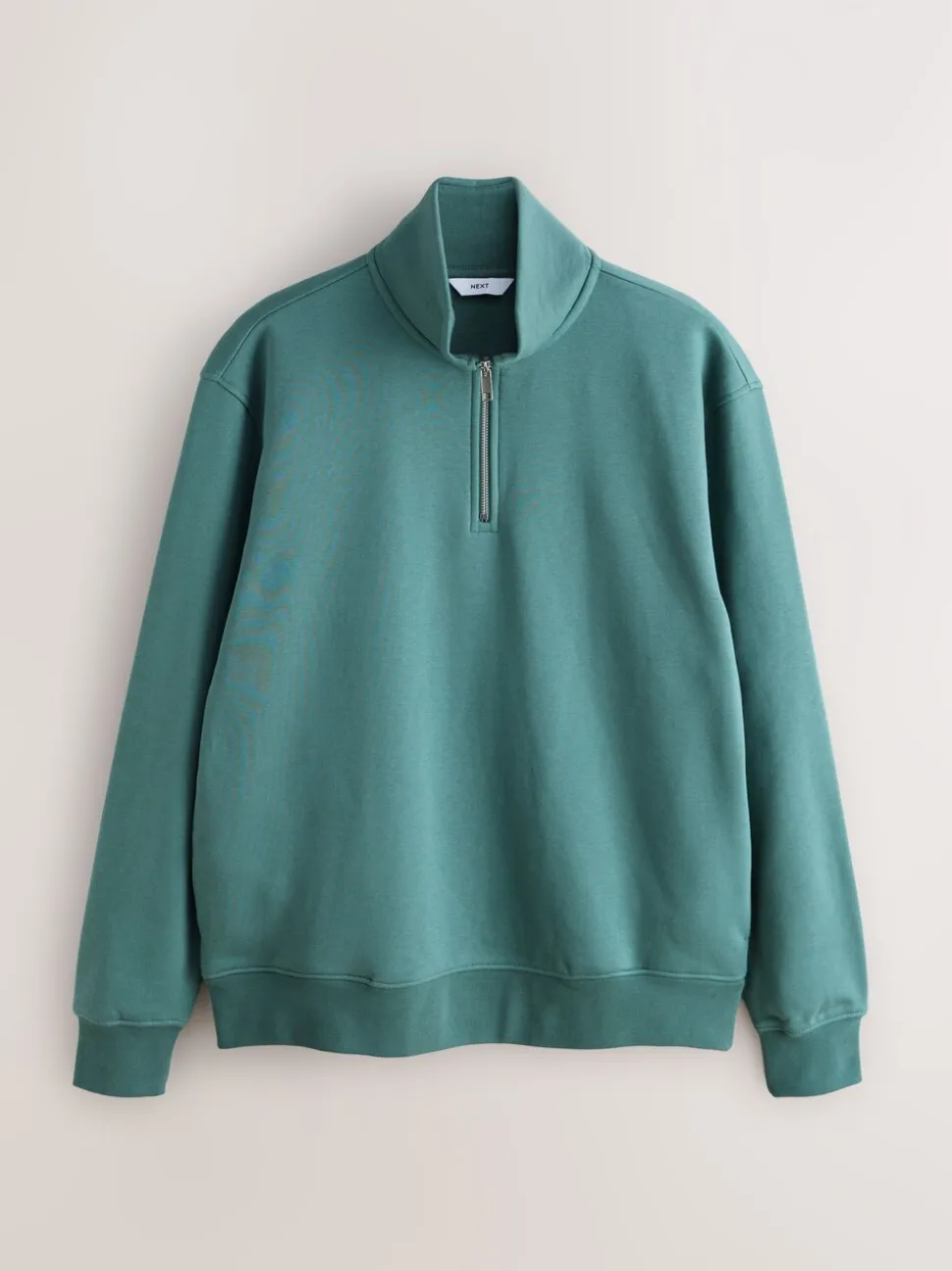 Blauwgroen - Kwartrits - Sweatshirt van jersey met hoog katoengehalte