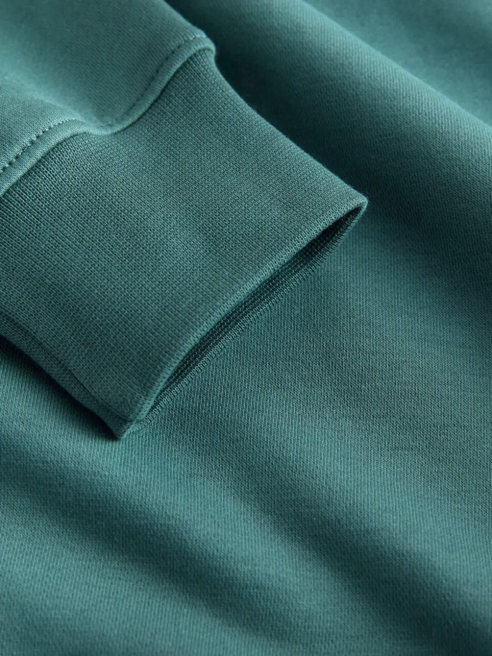 Blauwgroen - Kwartrits - Sweatshirt van jersey met hoog katoengehalte