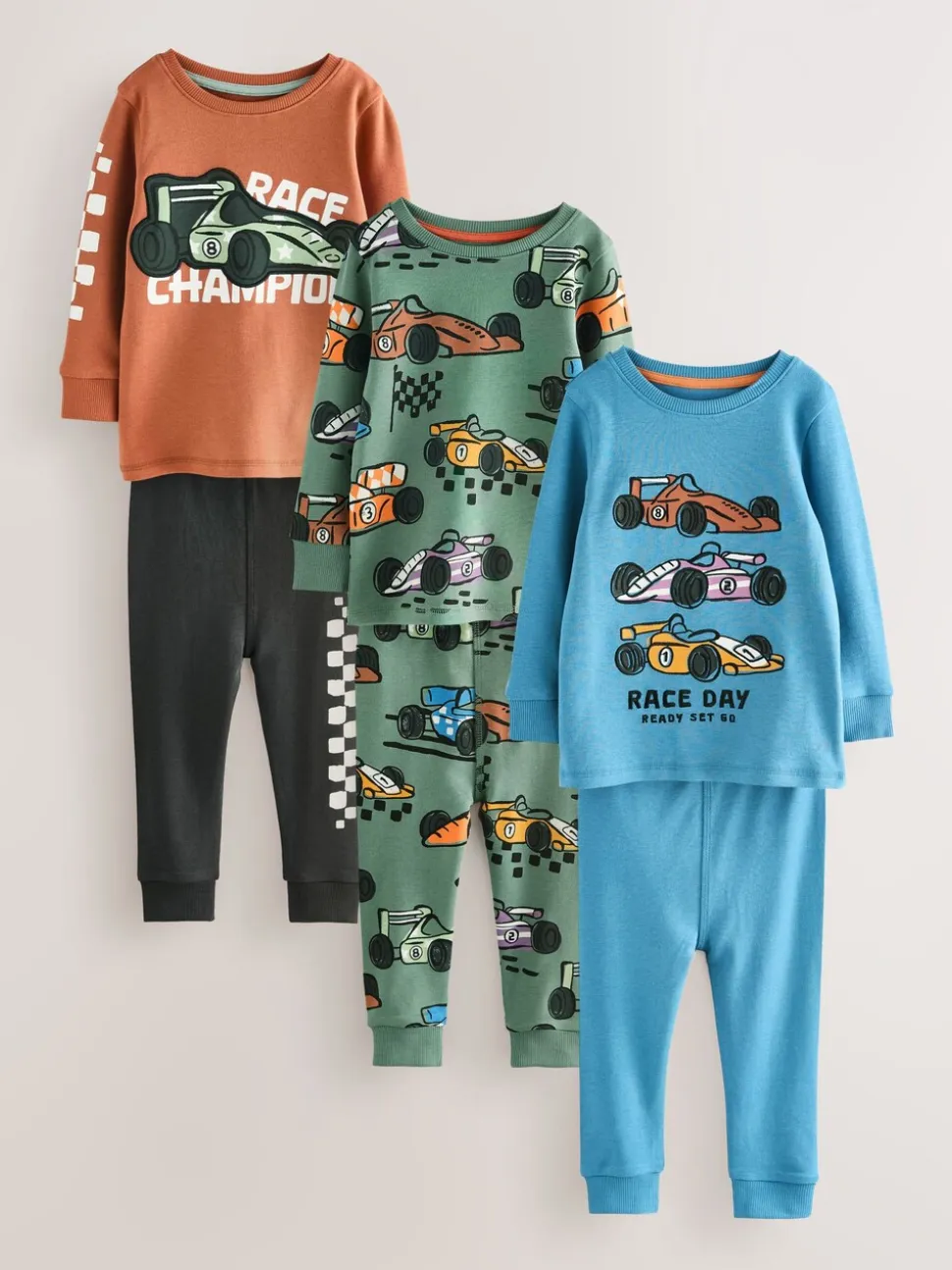 Blauw/Groen - Mini Knusse Pyjama's 3 Set (9mnd-10jr)