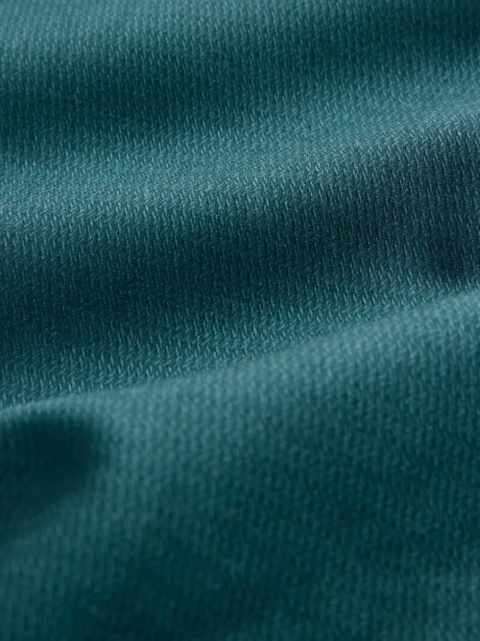 Blauwgroen - Normale Pasvorm - Onderhoudsvriendelijk, getextureerd, slim fit overhemd met enkele manchet