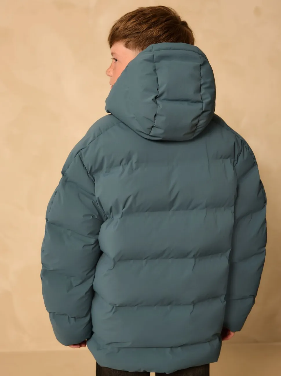 Blauwgroen - Regenbestendige gewatteerde jas met microfleece voering (3-17jr)